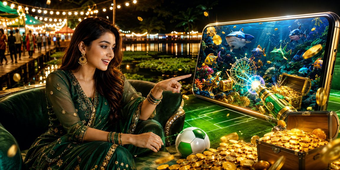 বাংলাদেশের নাইট মার্কেটে ফিশিং গেম খেলছেন ব্যবহারকারী