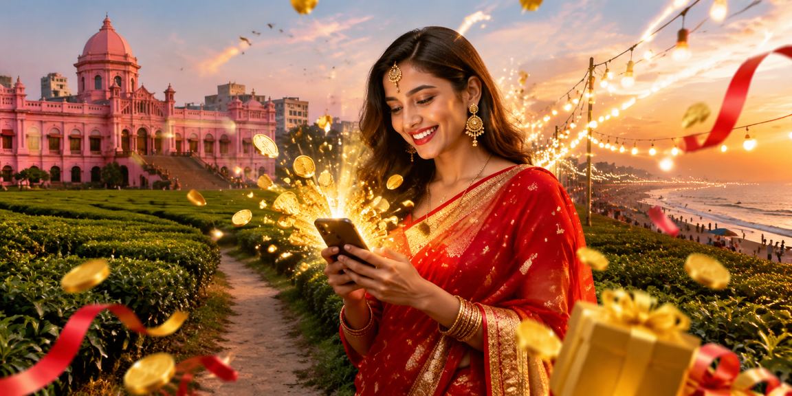 A user in Dhaka browsing the casino interface on mobile
